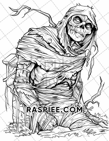 Freak Of Horror Halloween Adult Coloring Pages Printable PDF Instant Download