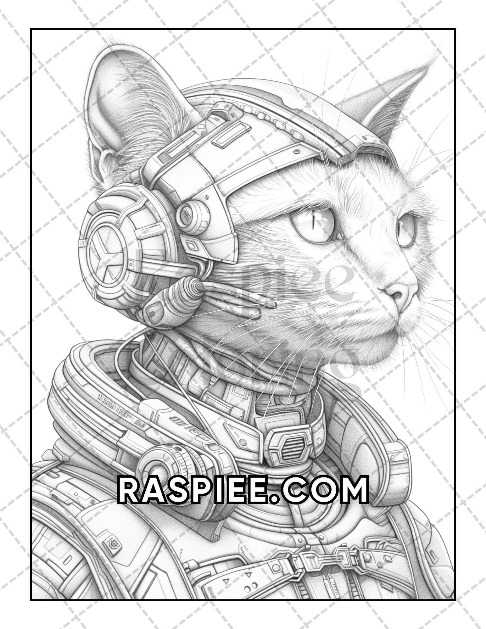 60 Cats Dressed Up Adult Coloring Pages Printable PDF Instant Download