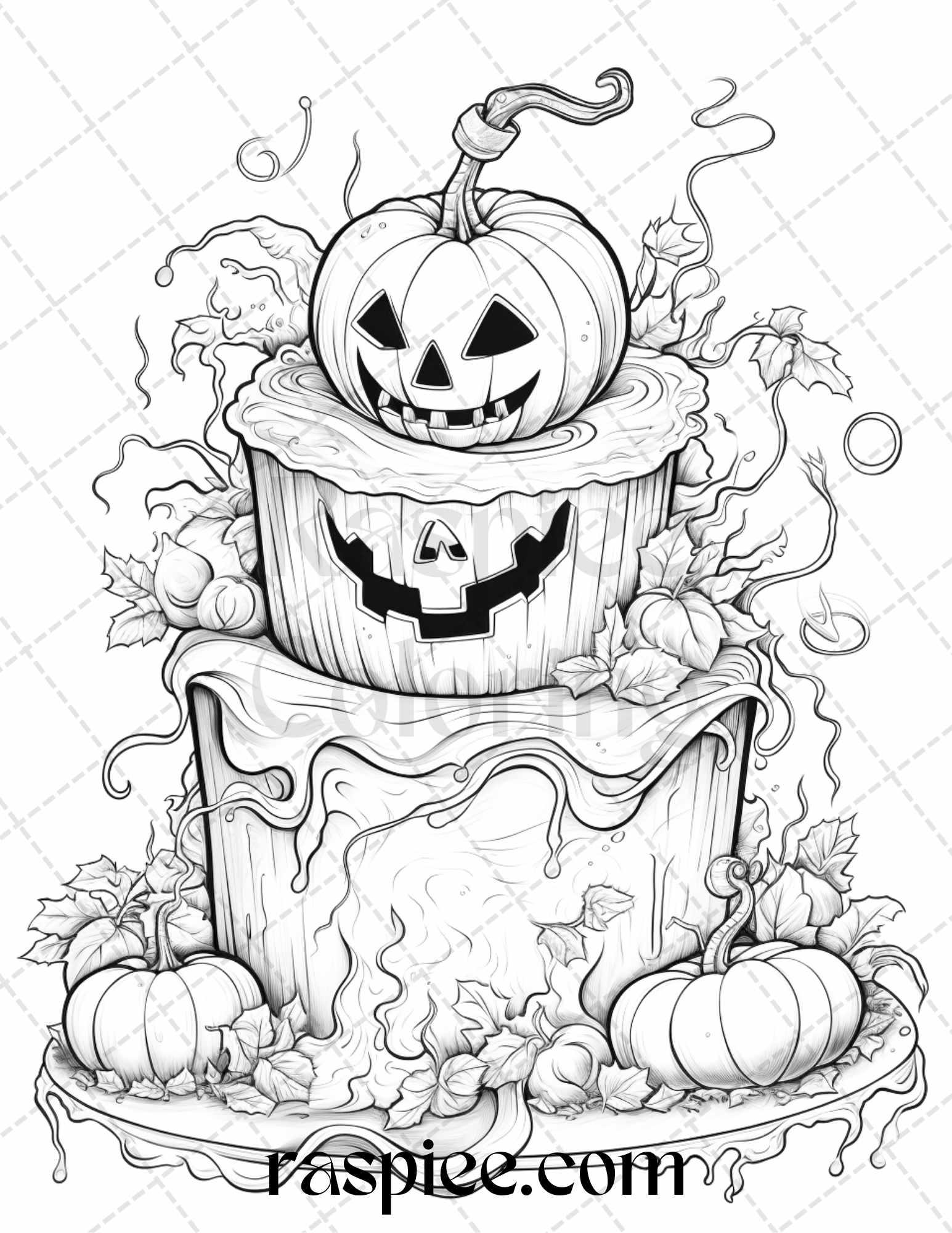 68 Halloween Spooky Desserts Grayscale Coloring Pages Printable for Adults, PDF File Instant Download