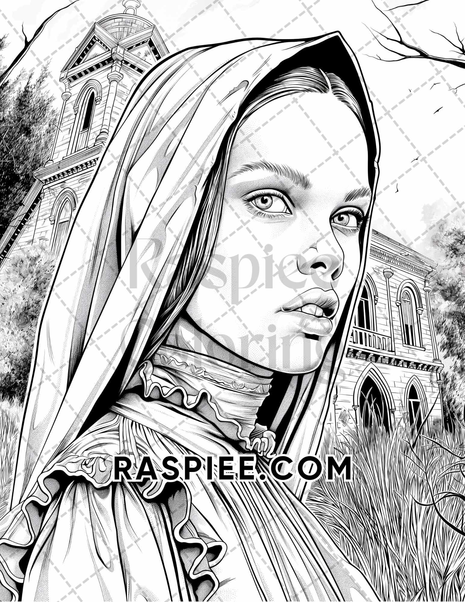 Freak Of Horror Halloween Adult Coloring Pages Printable PDF Instant Download