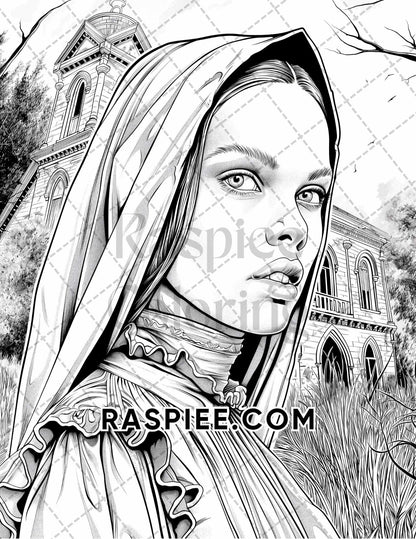 Freak Of Horror Halloween Adult Coloring Pages Printable PDF Instant Download
