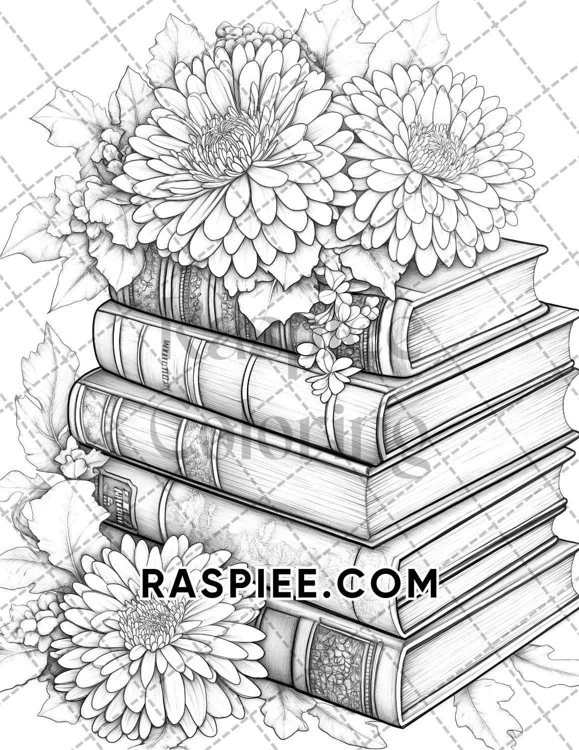 Fall Flowers Adult Coloring Pages Printable PDF Instant Download