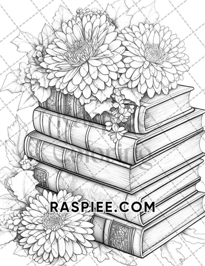 Fall Flowers Adult Coloring Pages Printable PDF Instant Download