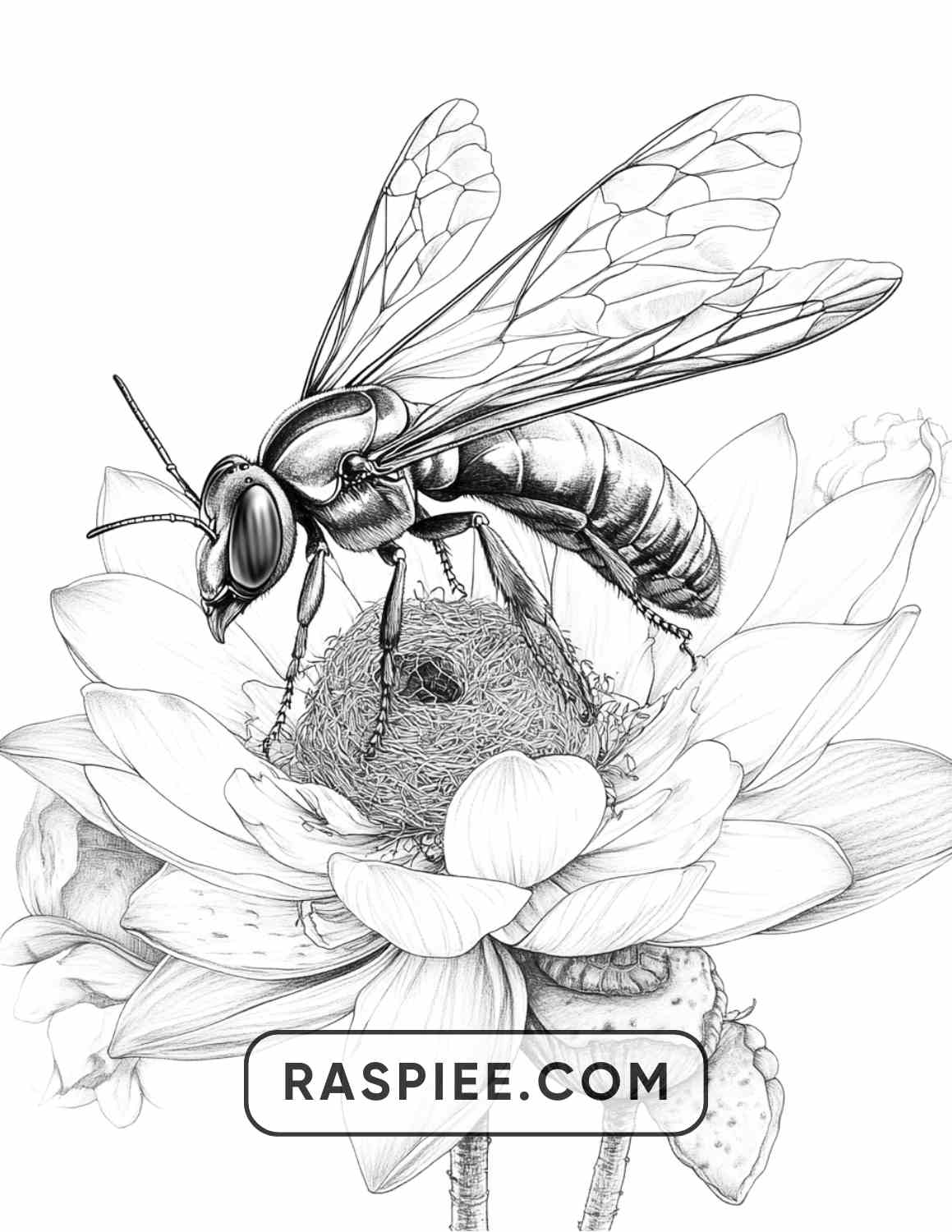 Insects and Flowers Adult Coloring Pages