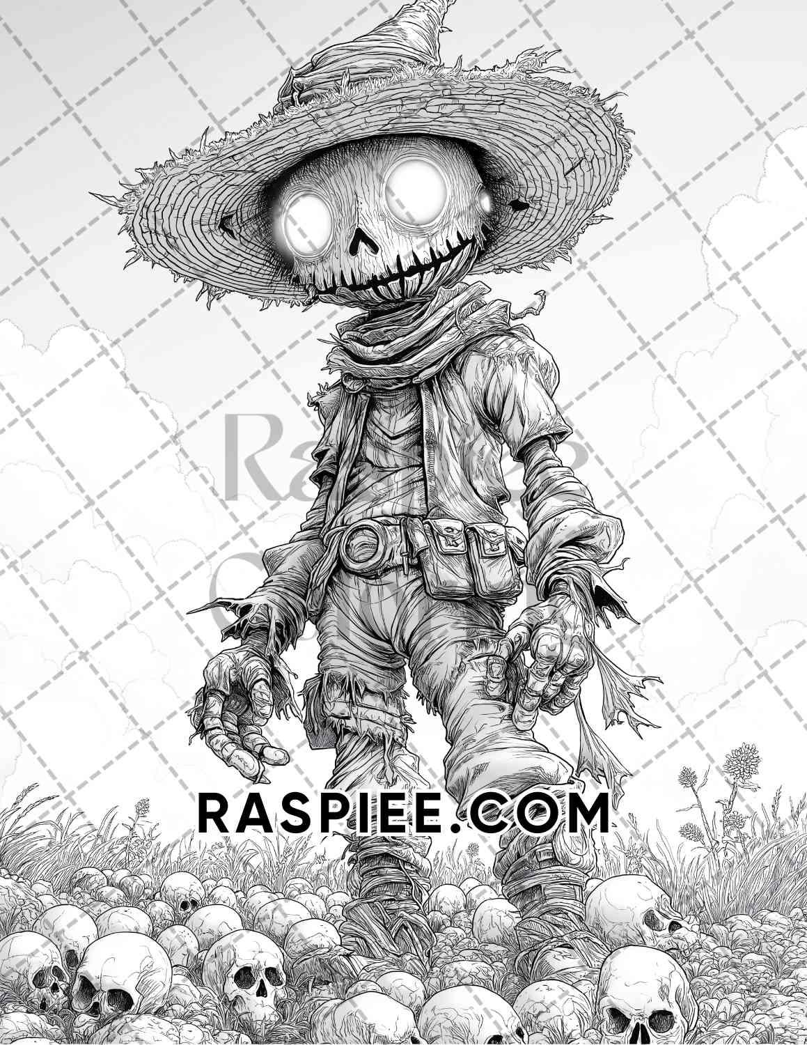 Halloween Surreal Adult Coloring Pages Printable PDF Instant Download