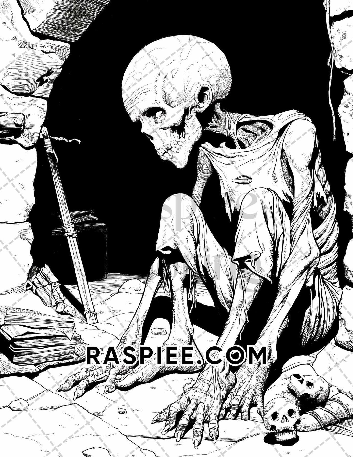 Freak Of Horror Halloween Adult Coloring Pages Printable PDF Instant Download