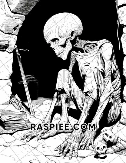 Freak Of Horror Halloween Adult Coloring Pages Printable PDF Instant Download