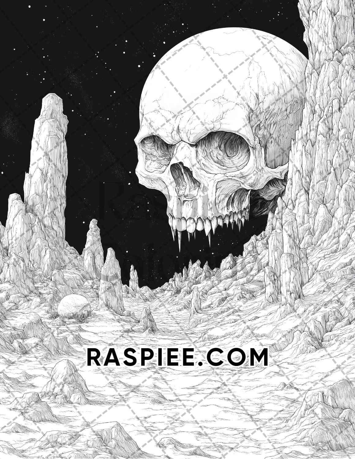 Halloween Surreal Adult Coloring Pages Printable PDF Instant Download
