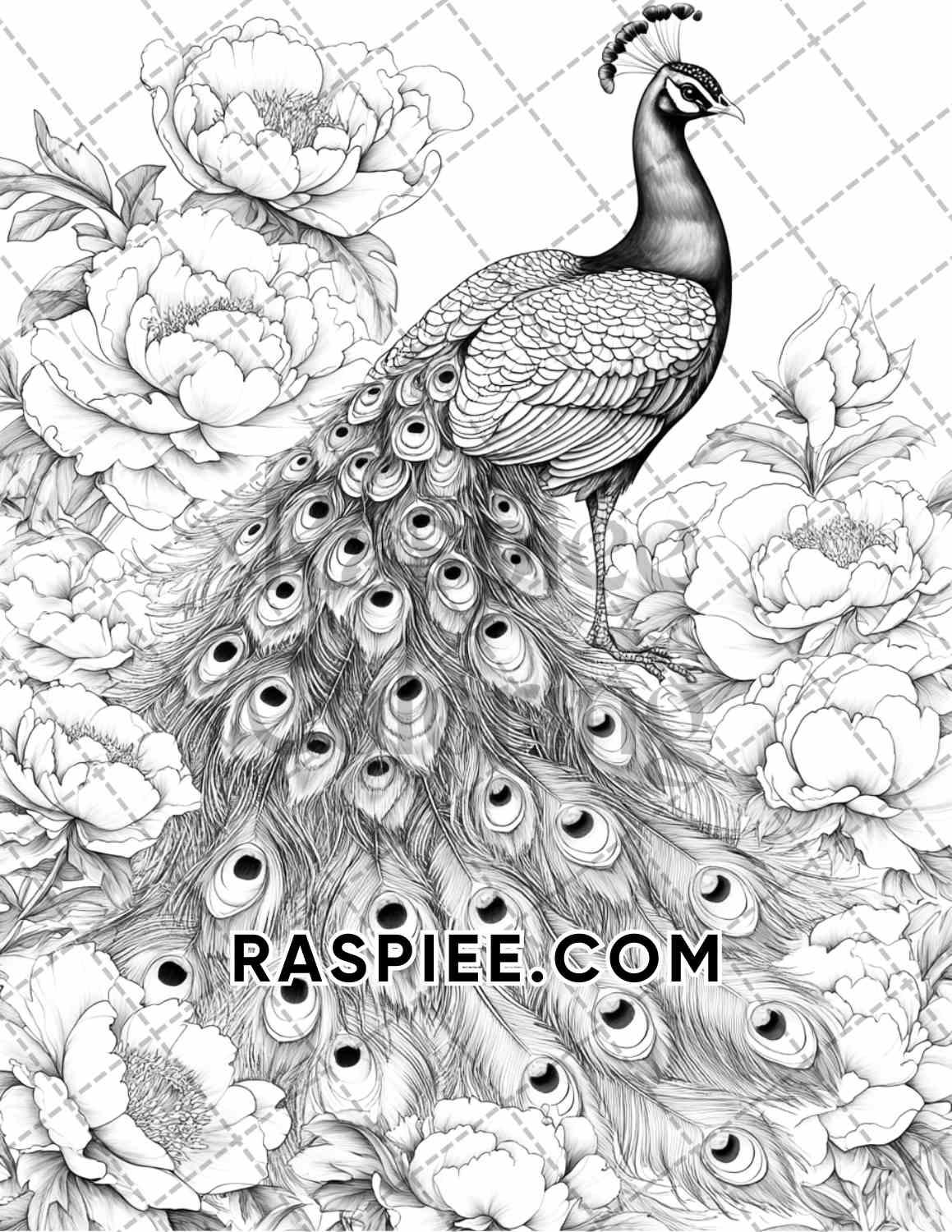 Flowers and Birds Adult Coloring Pages Printable PDF Instant Download