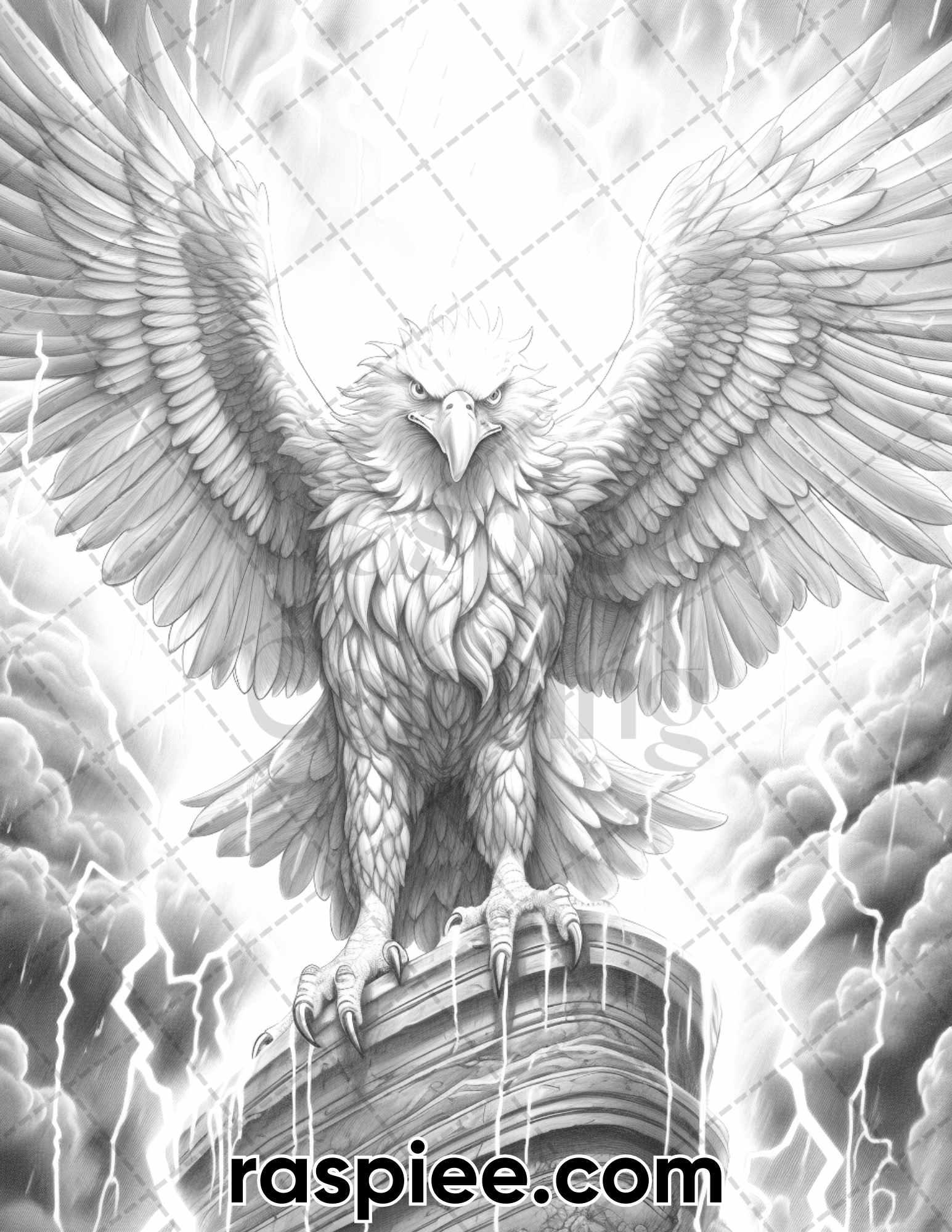 60 Mythical Creatures Grayscale Coloring Pages for Adults, Printable PDF Instant Download