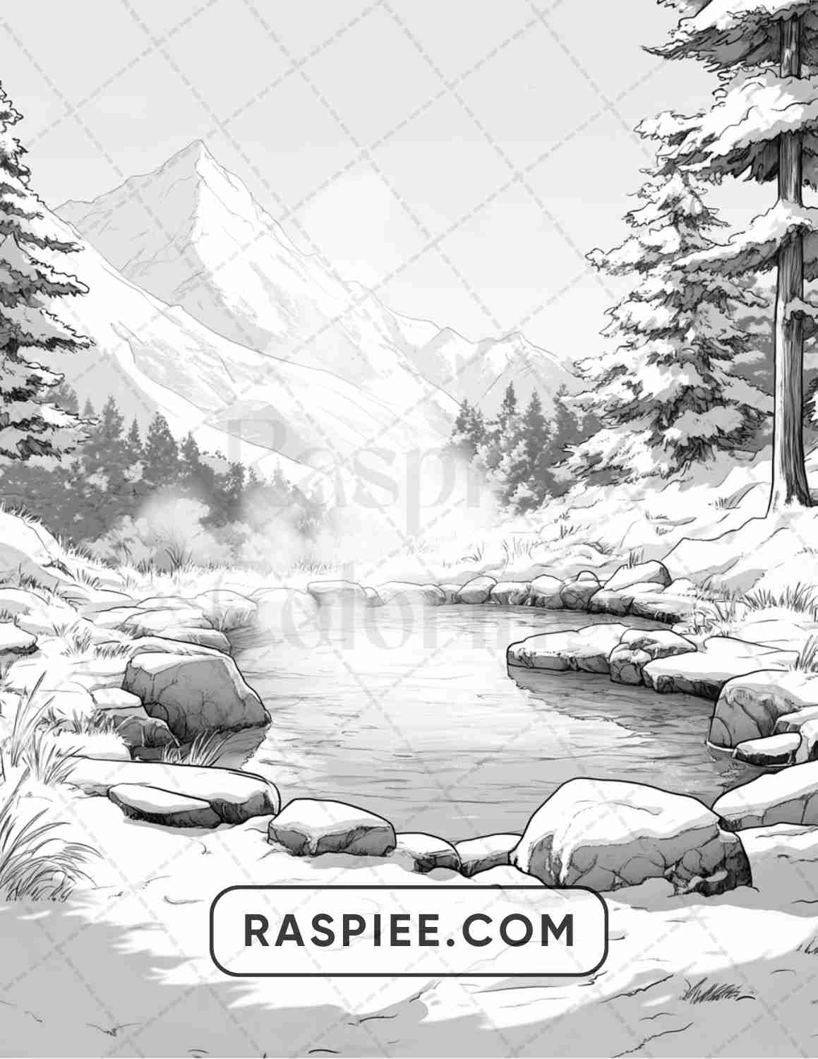82 Winter Landscapes Adult Coloring Pages