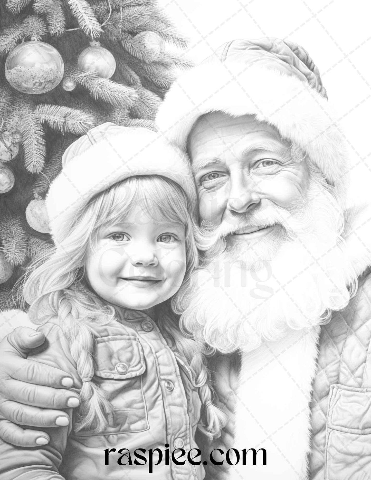 90 Merry Christmas Grayscale Coloring Pages Printable for Adults, PDF File Instant Download