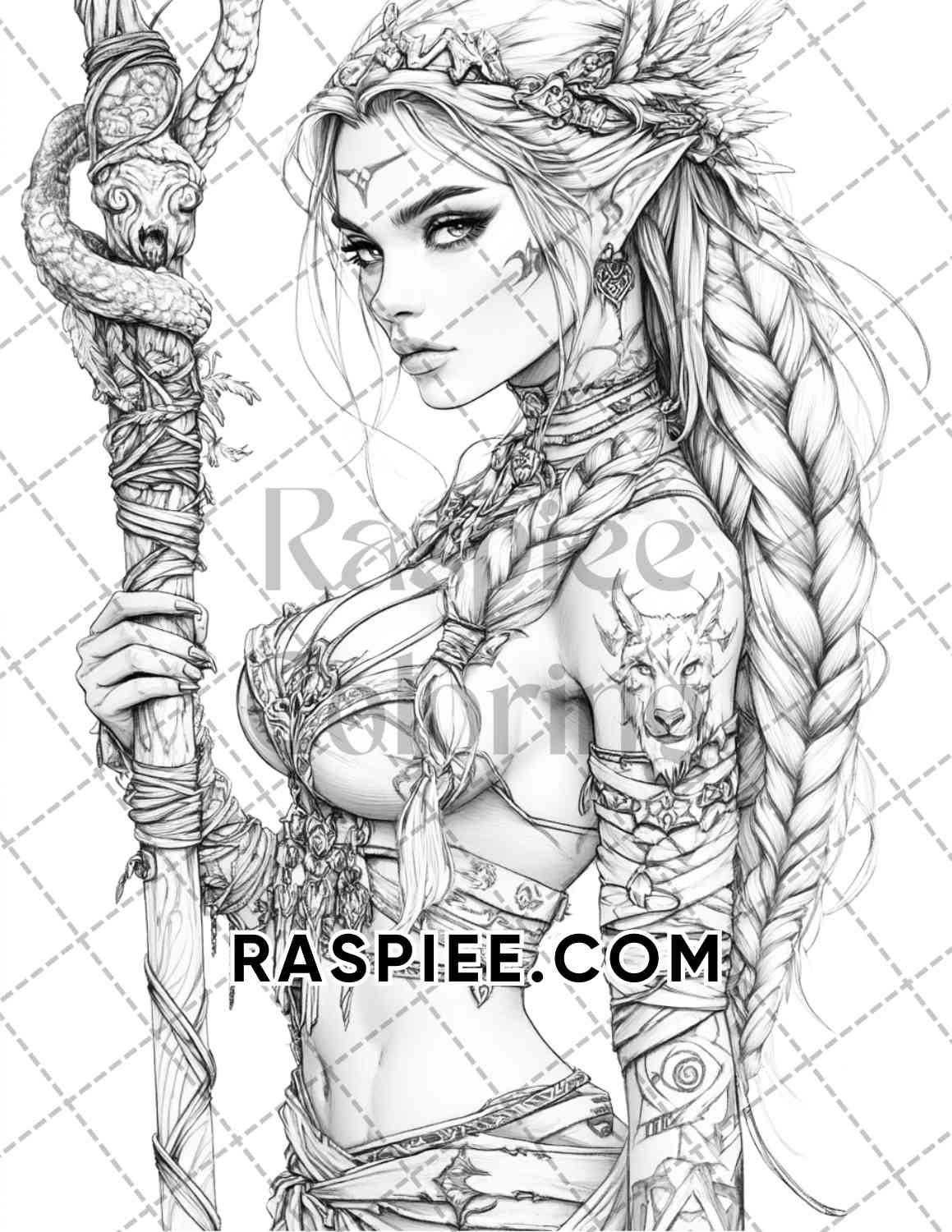 Enchanted Witches Adult Coloring Pages Printable PDF Instant Download