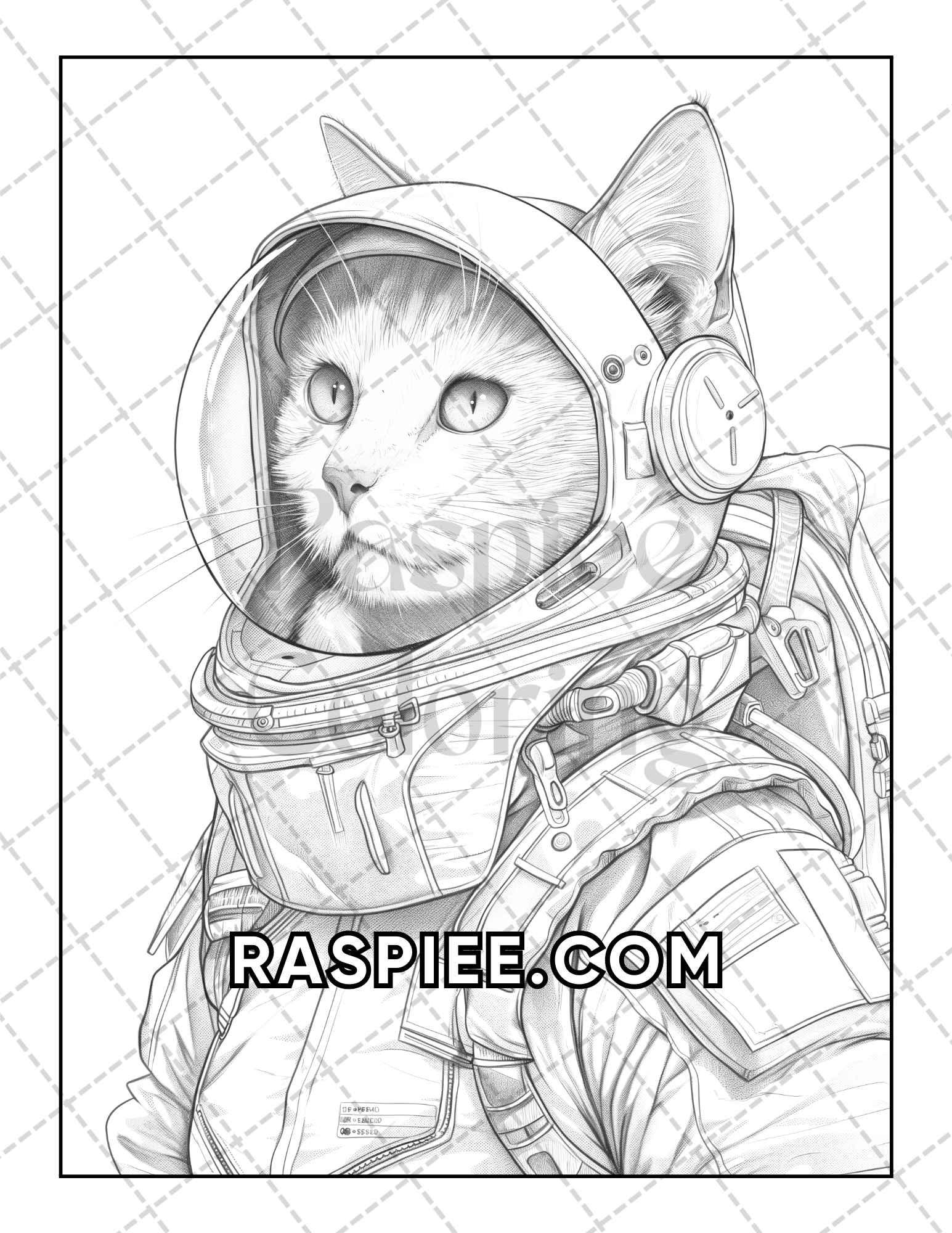 60 Cats Dressed Up Adult Coloring Pages Printable PDF Instant Download