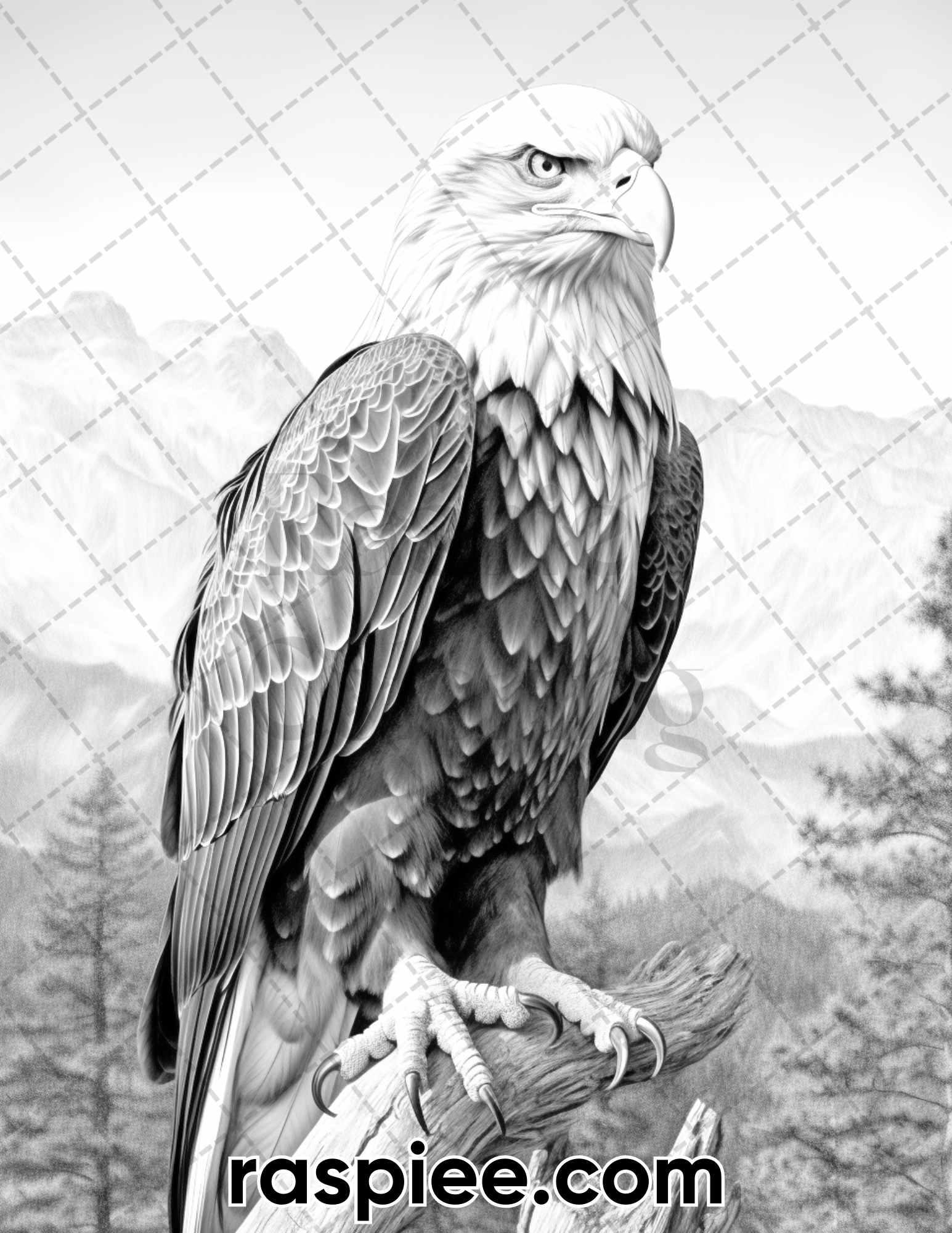 55 Wild Animals Grayscale Coloring Pages for Adults, Printable PDF Instant Download