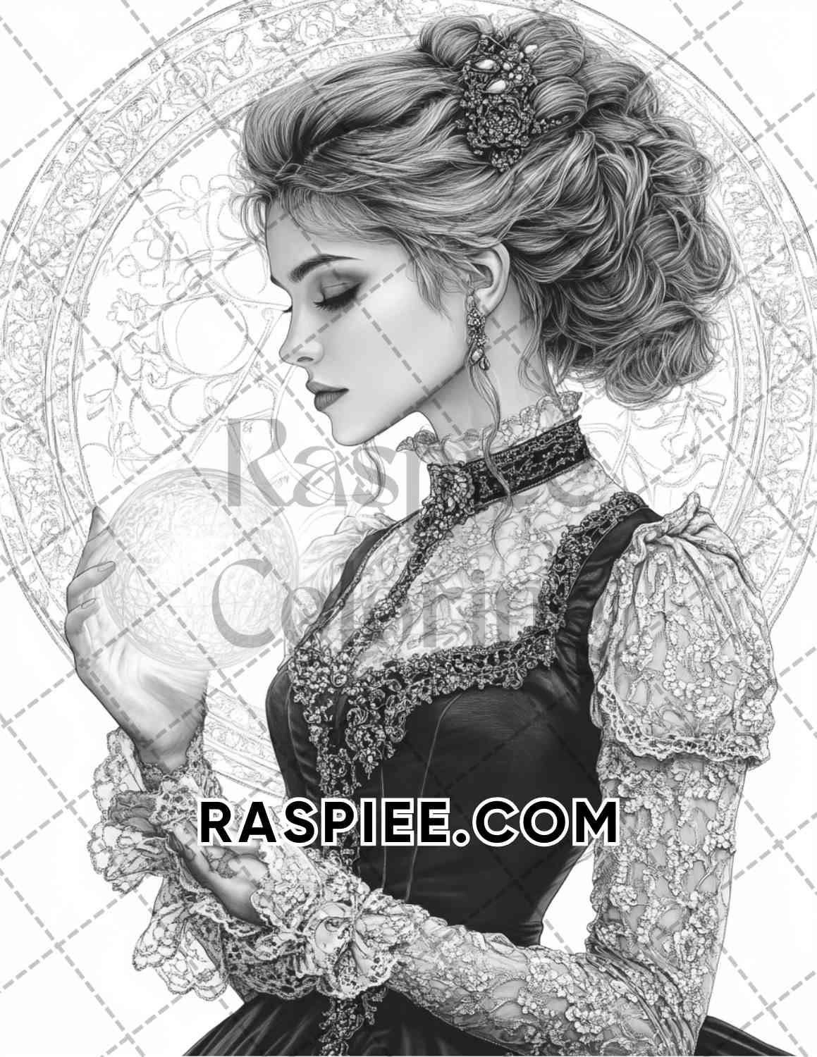 Enchanted Witches Adult Coloring Pages Printable PDF Instant Download