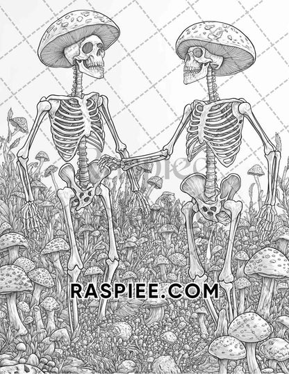 Halloween Surreal Adult Coloring Pages Printable PDF Instant Download