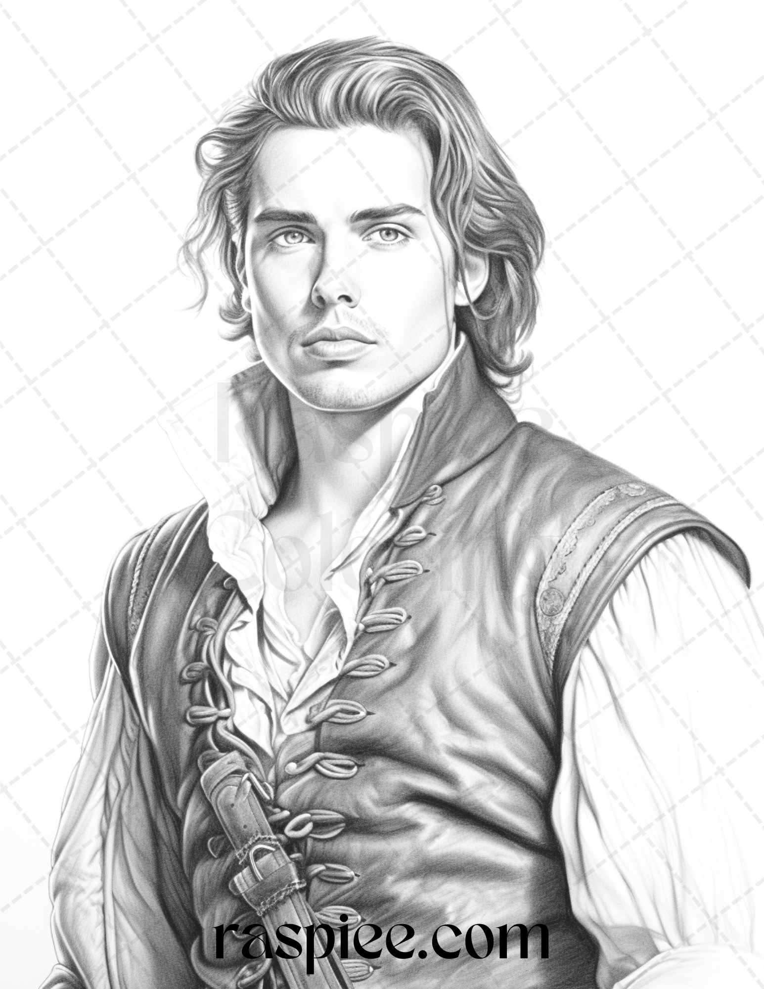 60 Pirate Life Grayscale Coloring Pages Printable for Adults, Stress Relief Coloring, PDF File Instant Download