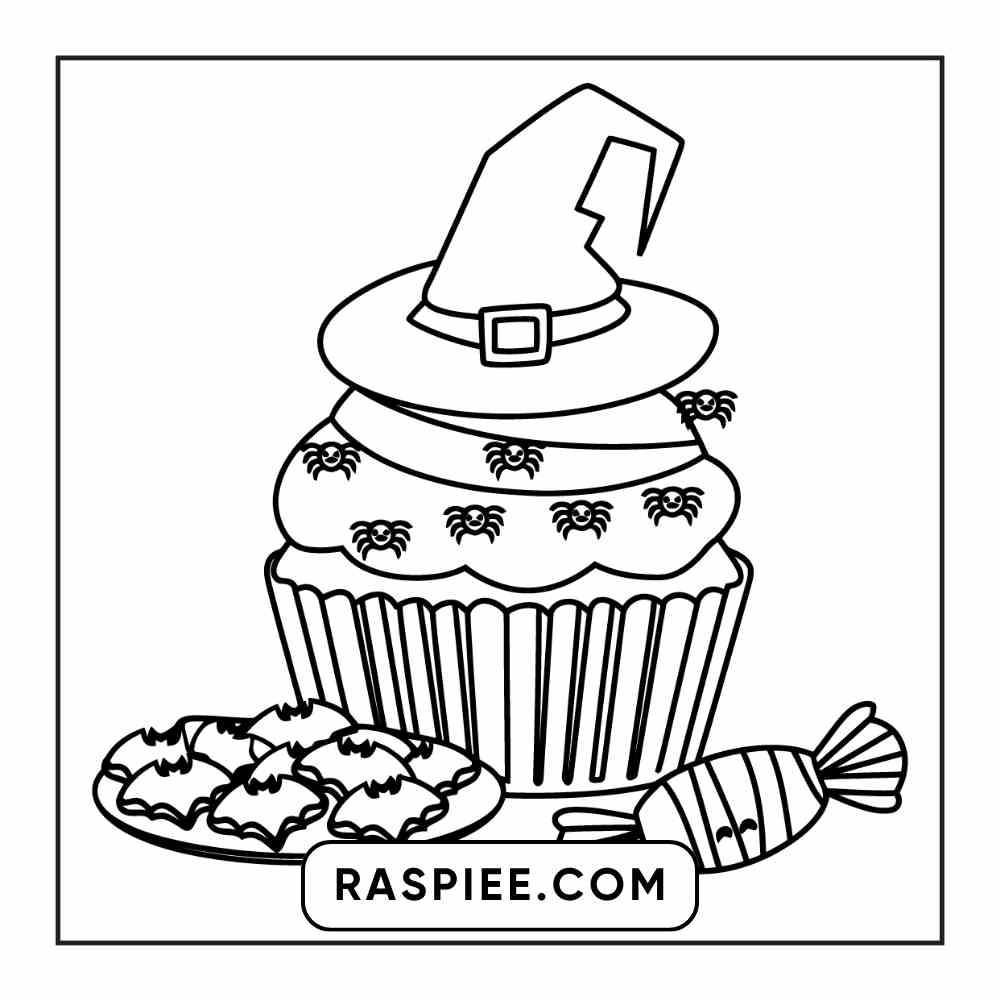 100 Bold Easy Spooky Food & Drinks Coloring Pages Printable PDF Instant Download
