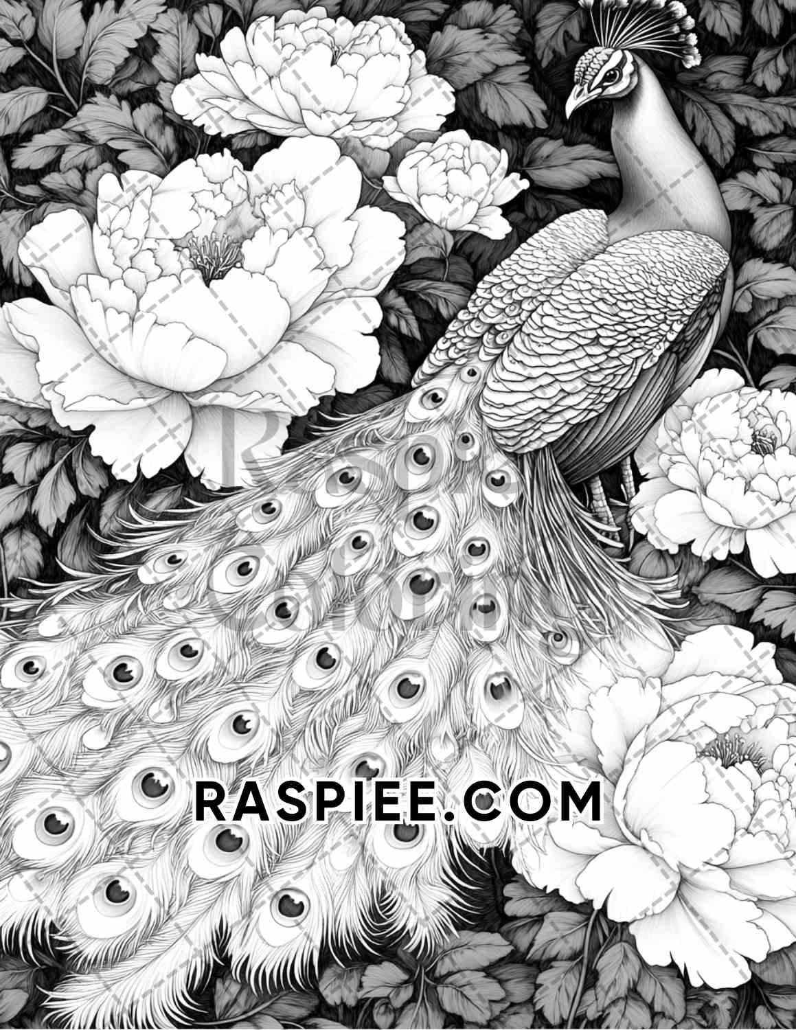 Flowers and Birds Adult Coloring Pages Printable PDF Instant Download