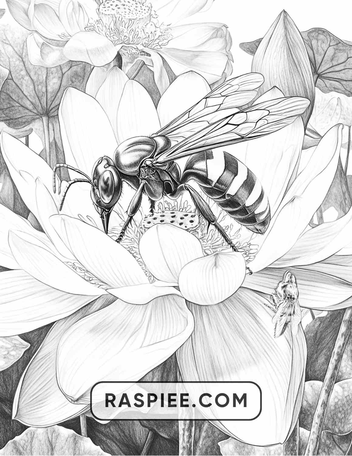 Insects and Flowers Adult Coloring Pages