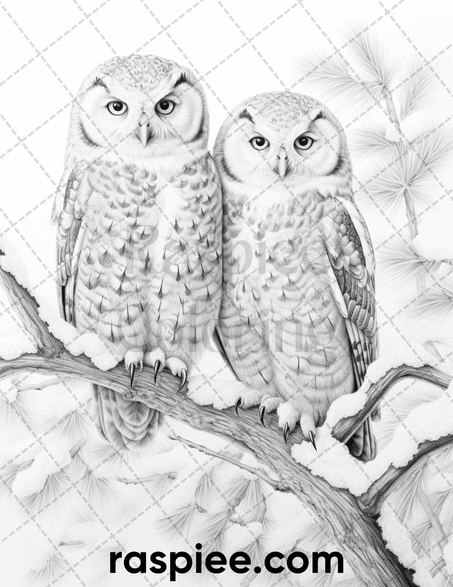 60 Merry Christmas Grayscale Coloring Pages Printable for Adult, Holiday Relaxation Art, PDF File Instant Download
