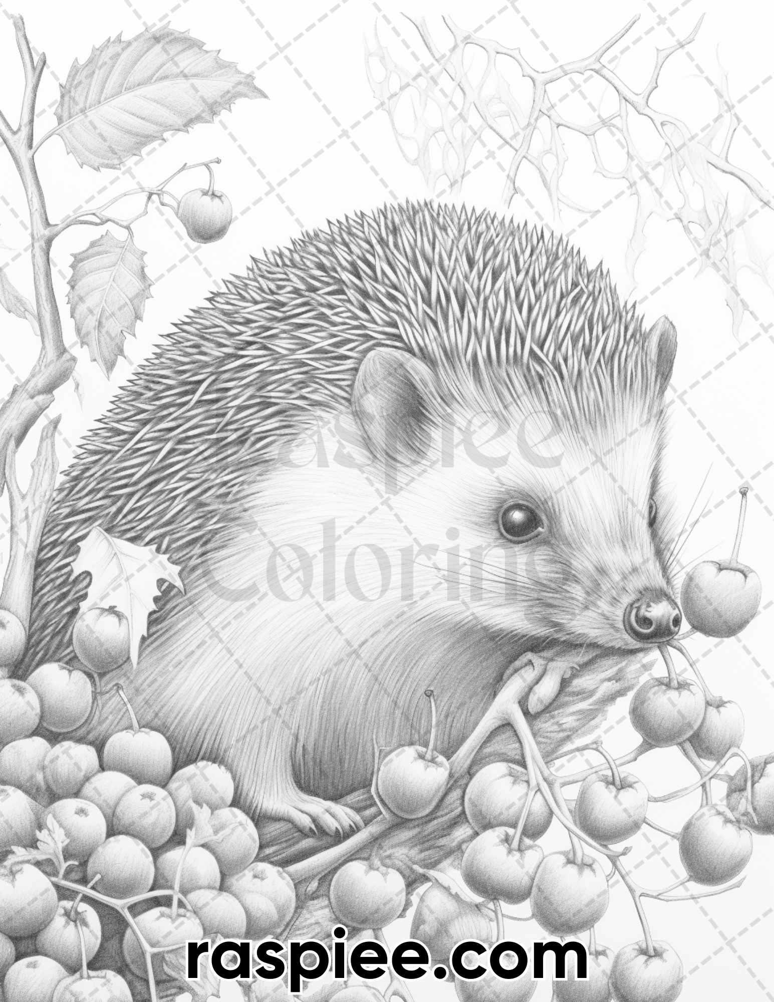 55 Winter Wildlife Grayscale Coloring Pages for Adults, Printable PDF Instant Download