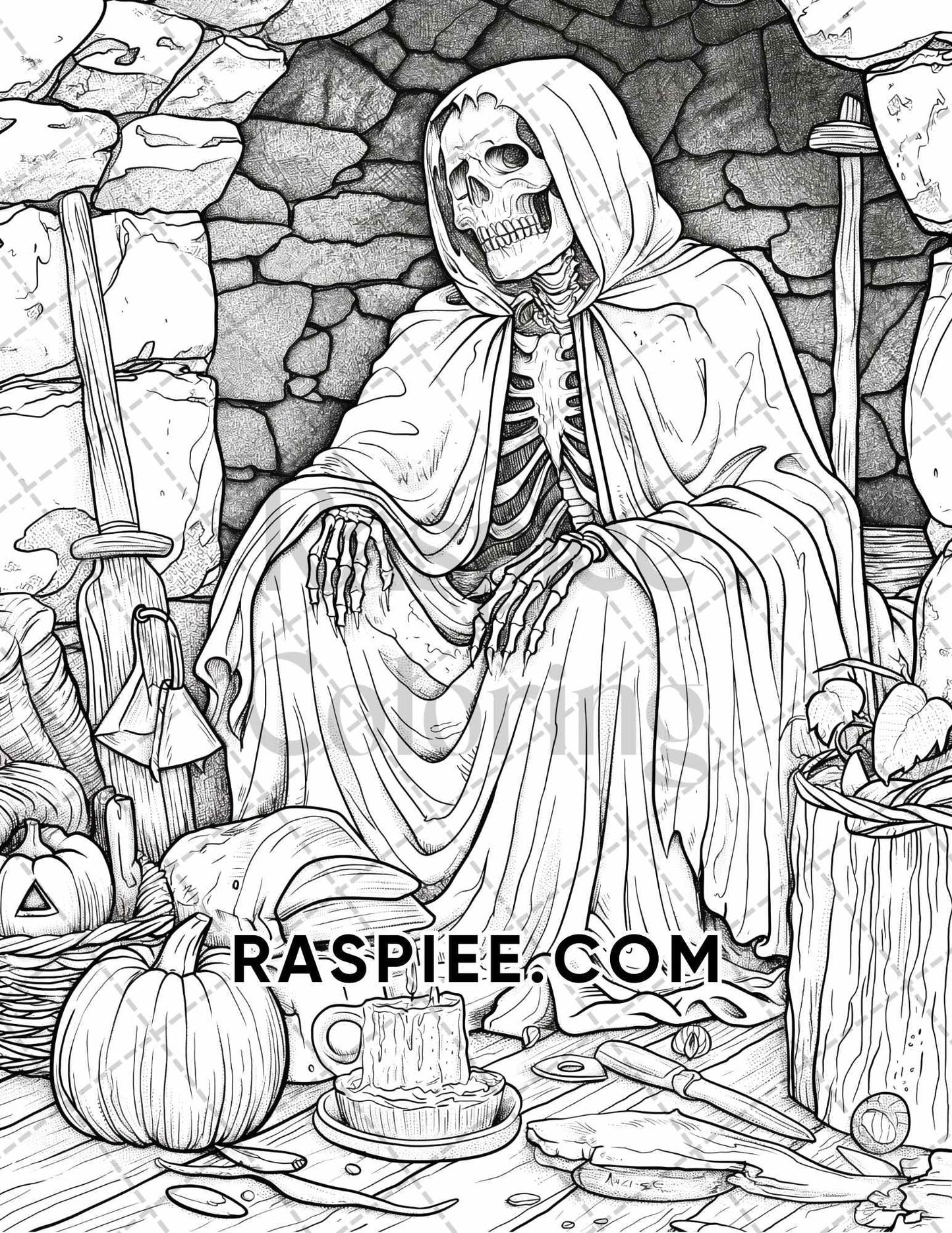 Freak Of Horror Halloween Adult Coloring Pages Printable PDF Instant Download