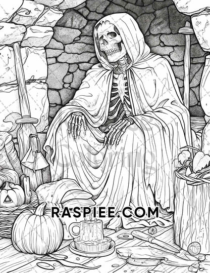 Freak Of Horror Halloween Adult Coloring Pages Printable PDF Instant Download