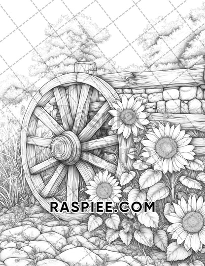 Fall Flowers Adult Coloring Pages Printable PDF Instant Download
