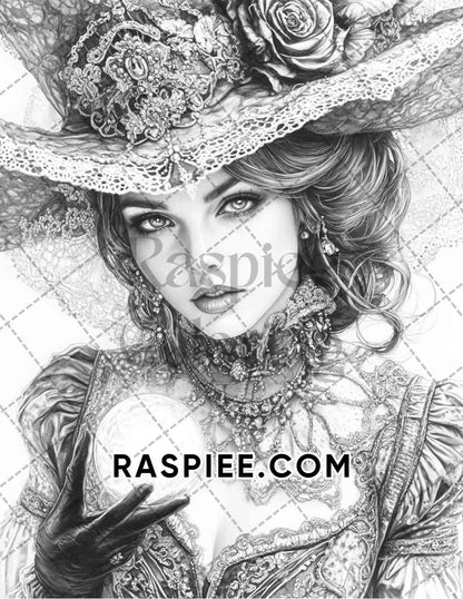 Enchanted Witches Adult Coloring Pages Printable PDF Instant Download