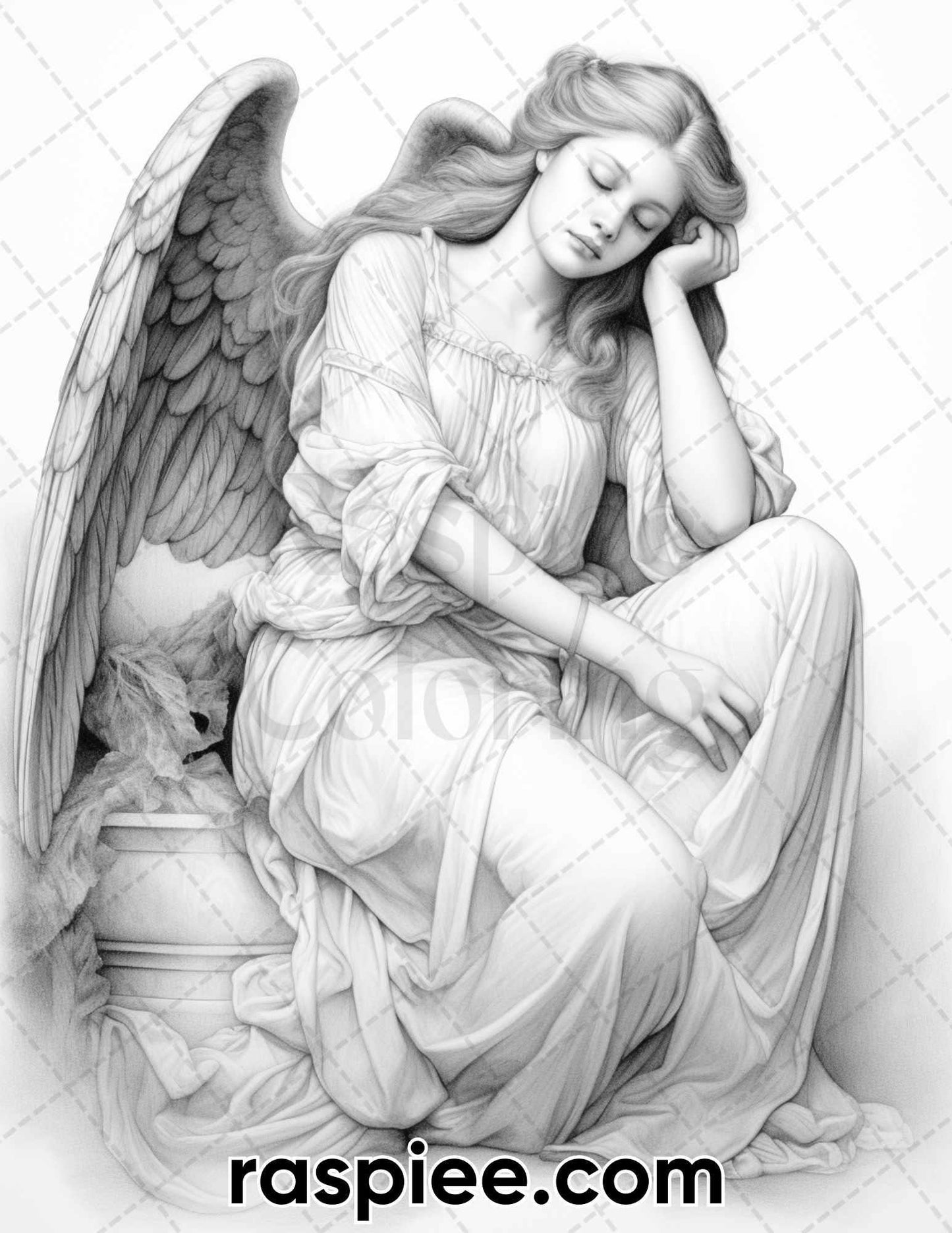 55 Renaissance Portraits Grayscale Adult Coloring Pages, Printable PDF Instant Download