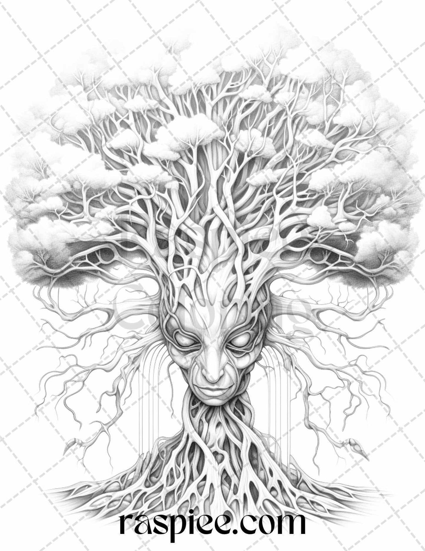60 Enchanting Surrealism Grayscale Coloring Pages Printable for Adults, PDF File Instant Download