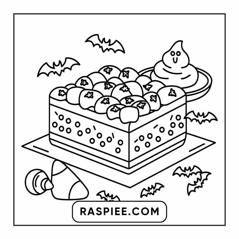 100 Bold Easy Spooky Food & Drinks Coloring Pages Printable PDF Instant Download