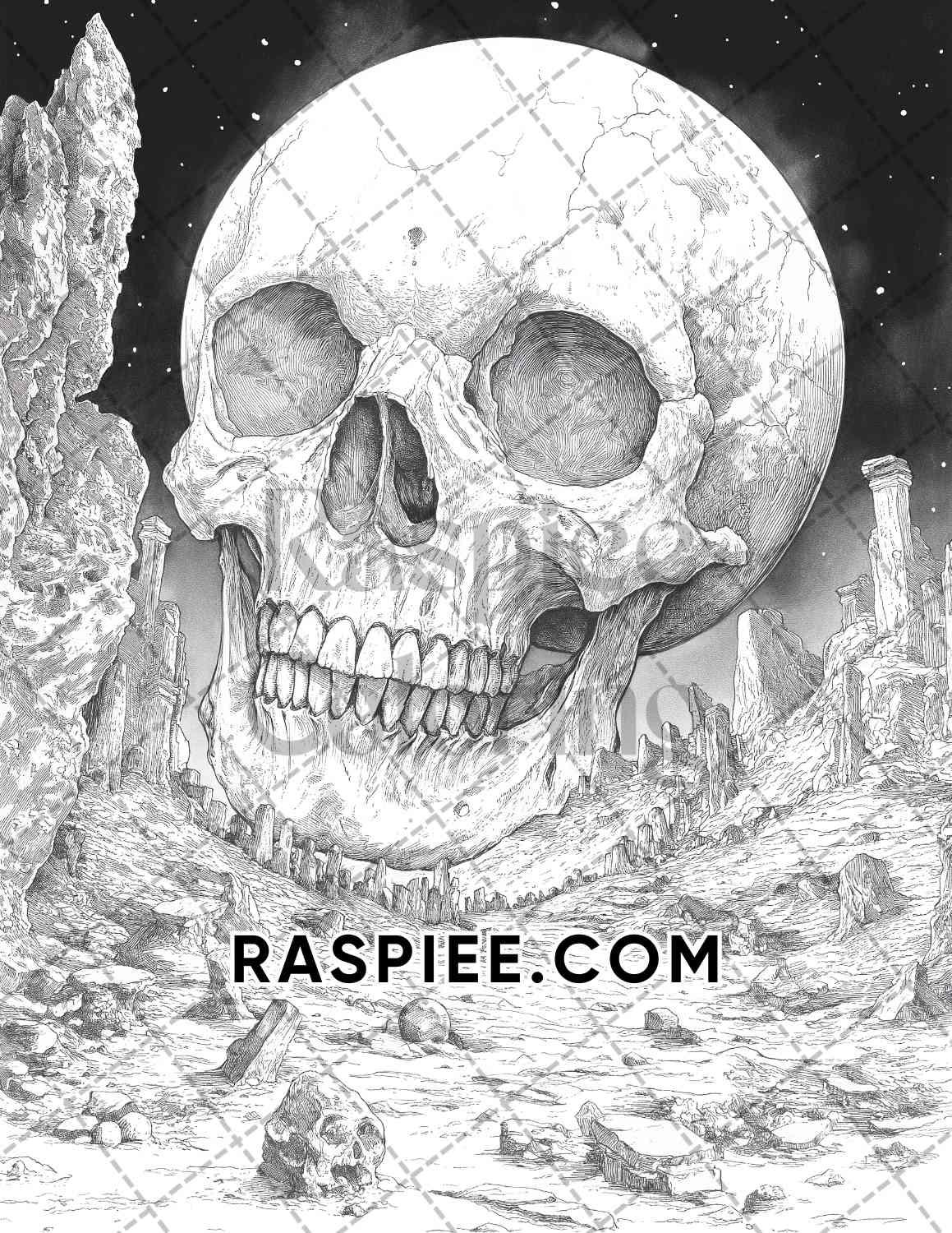 Halloween Surreal Adult Coloring Pages Printable PDF Instant Download