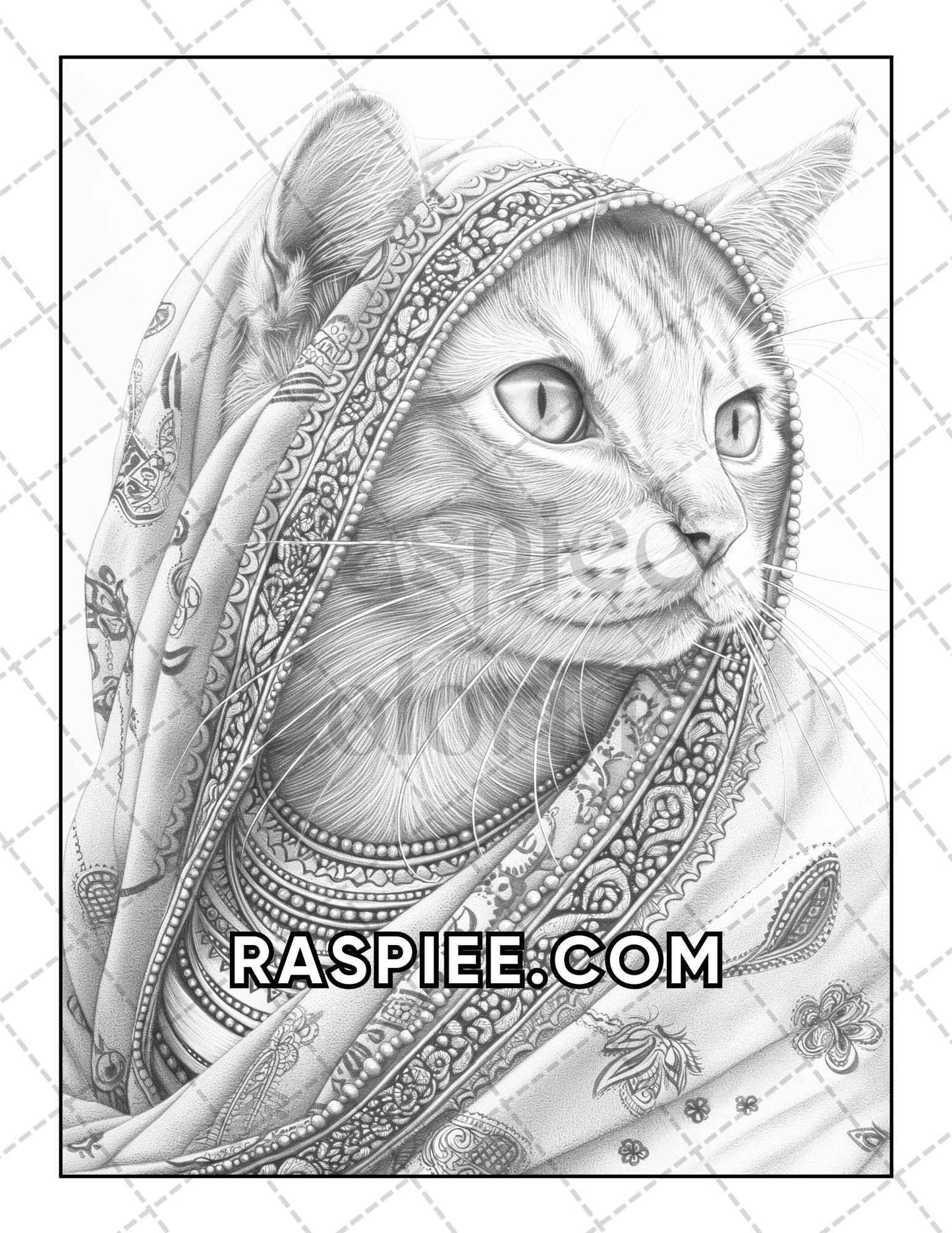 60 Cats Dressed Up Adult Coloring Pages Printable PDF Instant Download