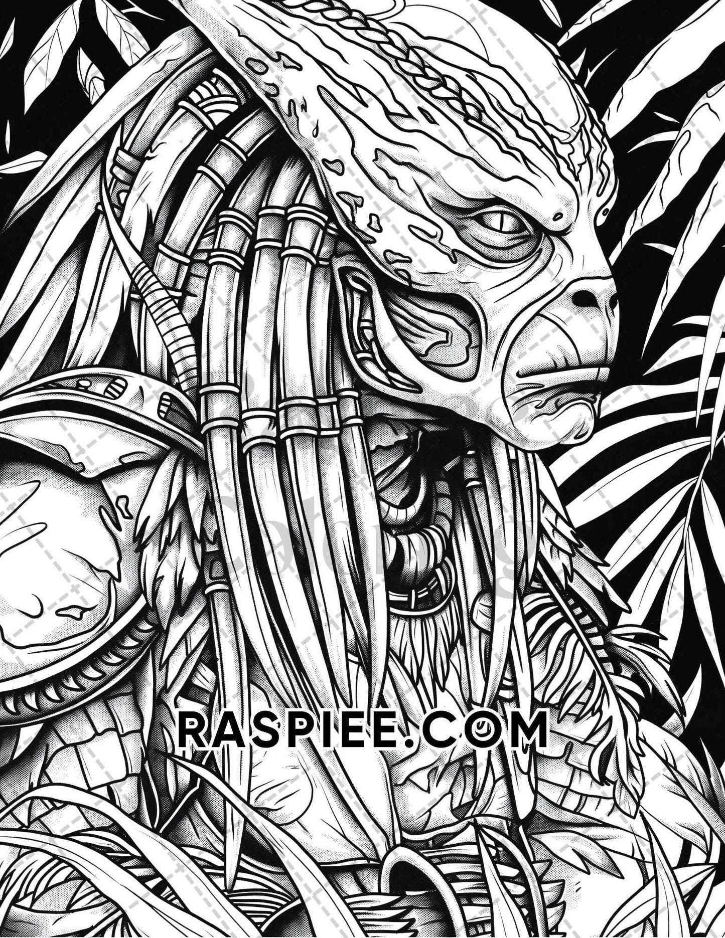 Freak Of Horror Halloween Adult Coloring Pages Printable PDF Instant Download