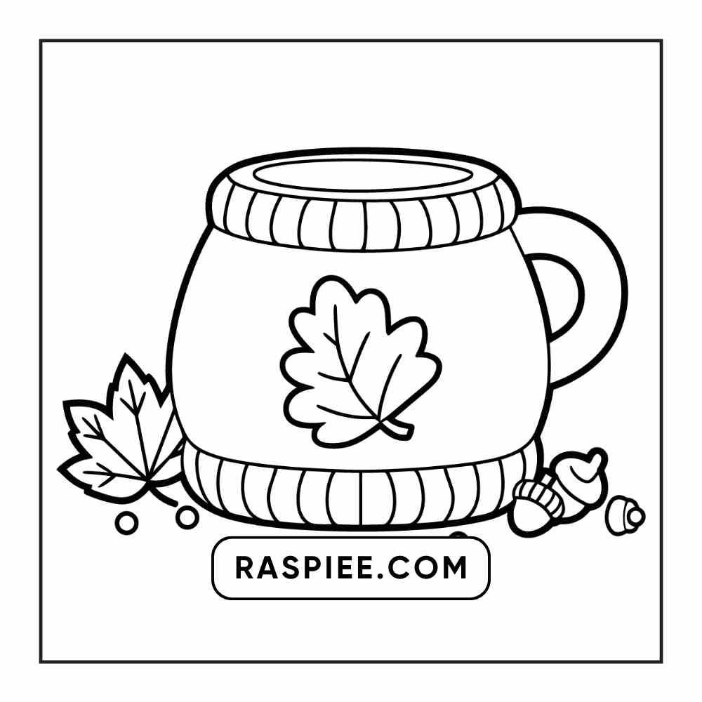 76 Bold and Easy Fall Vibes Coloring Pages Printable PDF Instant Download