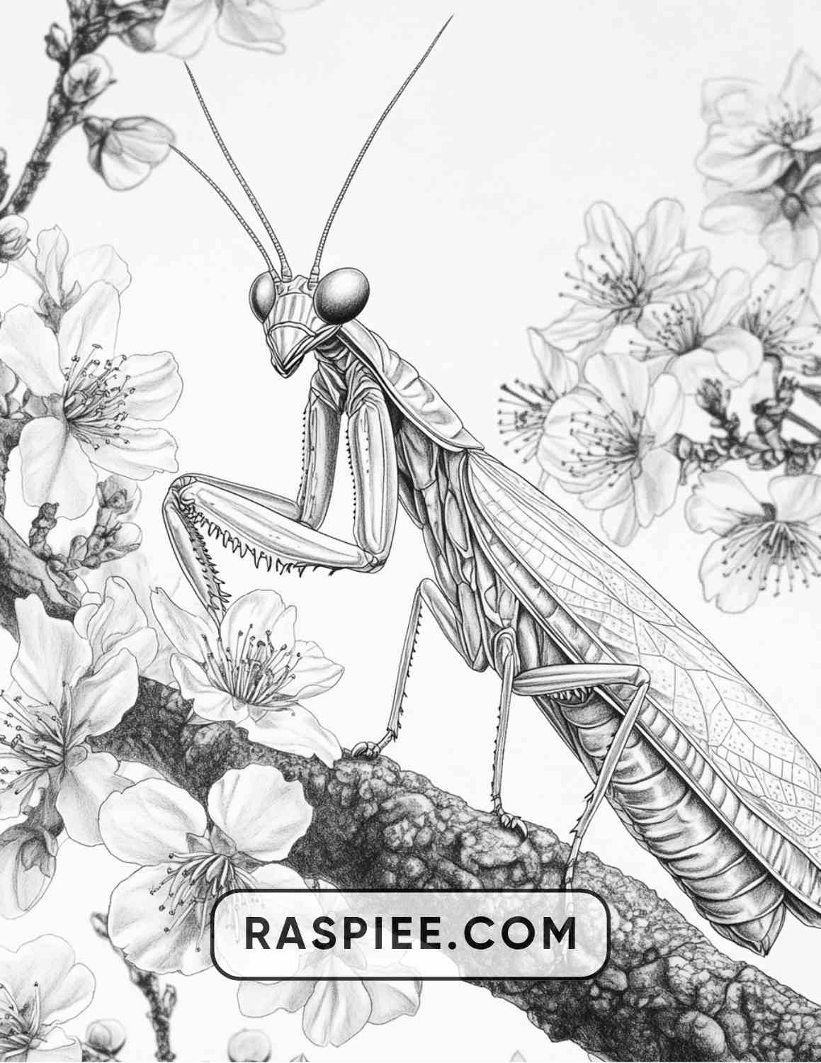 Insects and Flowers Adult Coloring Pages