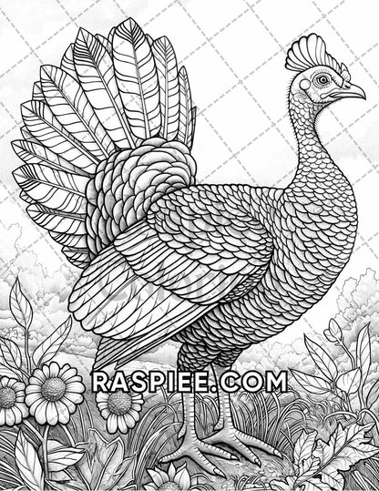 60 Relaxing Autumn Grayscale Adult Coloring Pages Printable PDF Instant Download