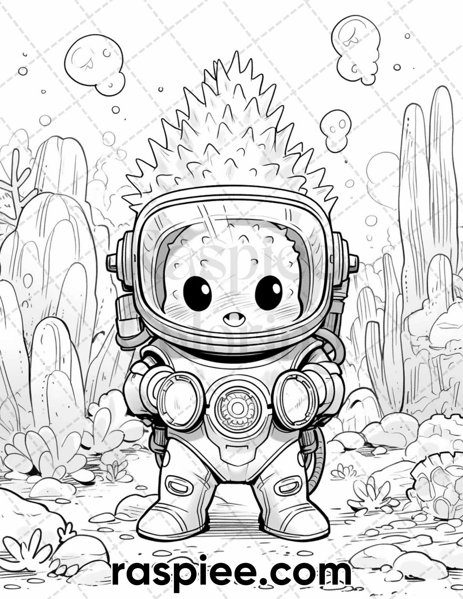 60 Cute Cactus Adventure Grayscale Coloring Pages for Adults, Printable PDF Instant Download