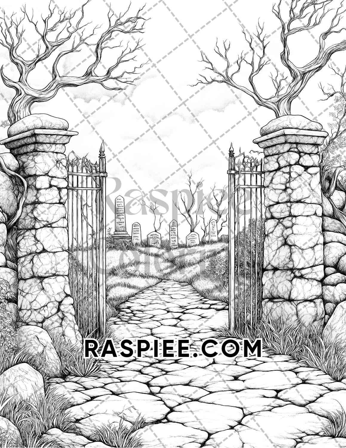 Halloween Surreal Adult Coloring Pages Printable PDF Instant Download