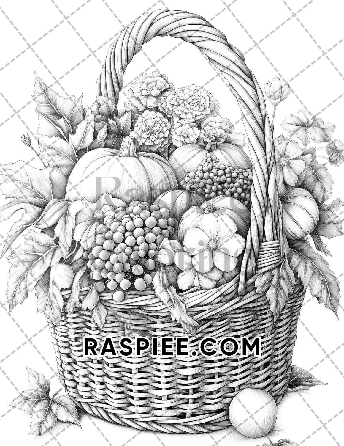 Fall Flowers Adult Coloring Pages Printable PDF Instant Download
