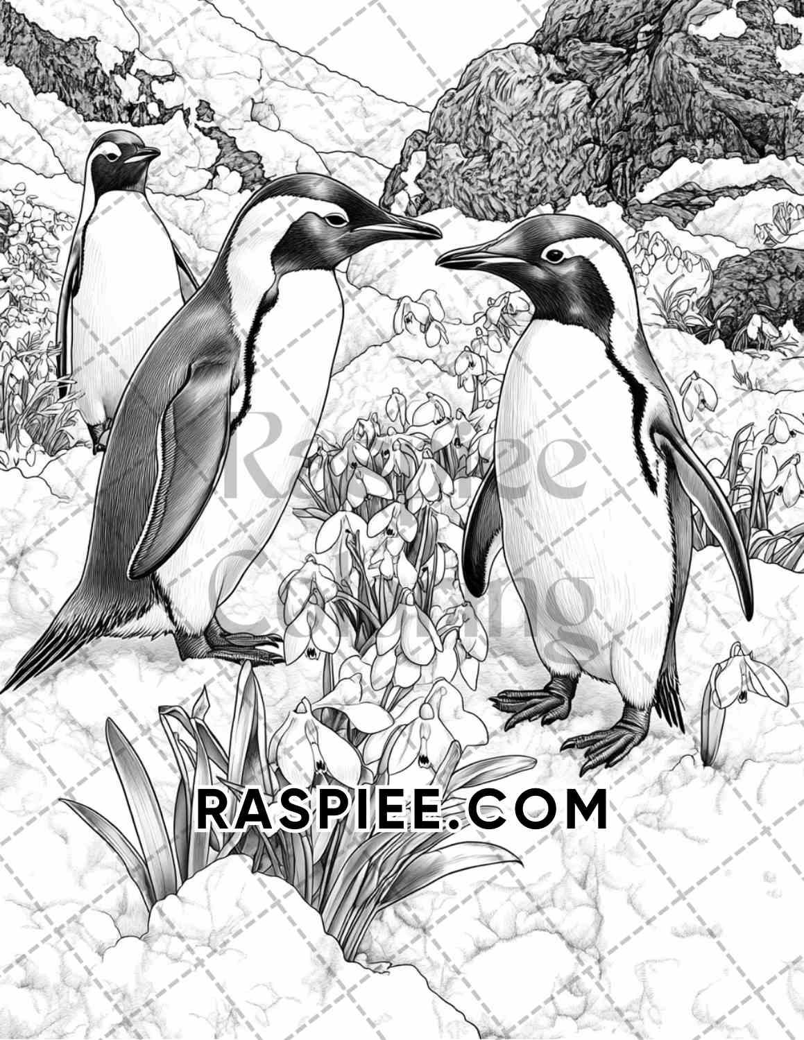 Flowers and Birds Adult Coloring Pages Printable PDF Instant Download