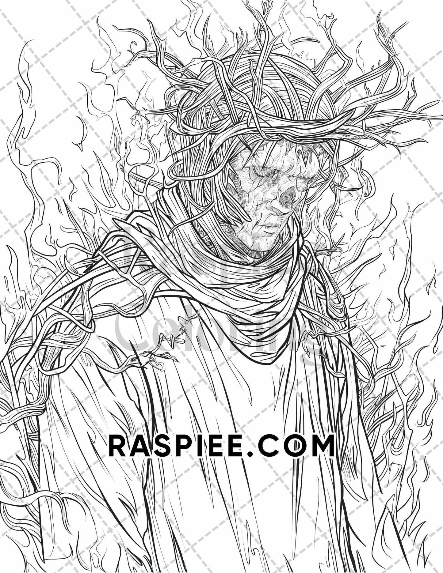 Freak Of Horror Halloween Adult Coloring Pages Printable PDF Instant Download