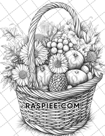 Fall Flowers Adult Coloring Pages Printable PDF Instant Download