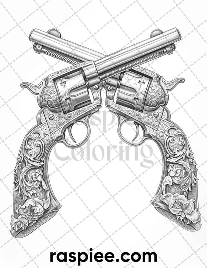 62 Classic American Tattoos Grayscale Adult Coloring Pages, Printable PDF Instant Download
