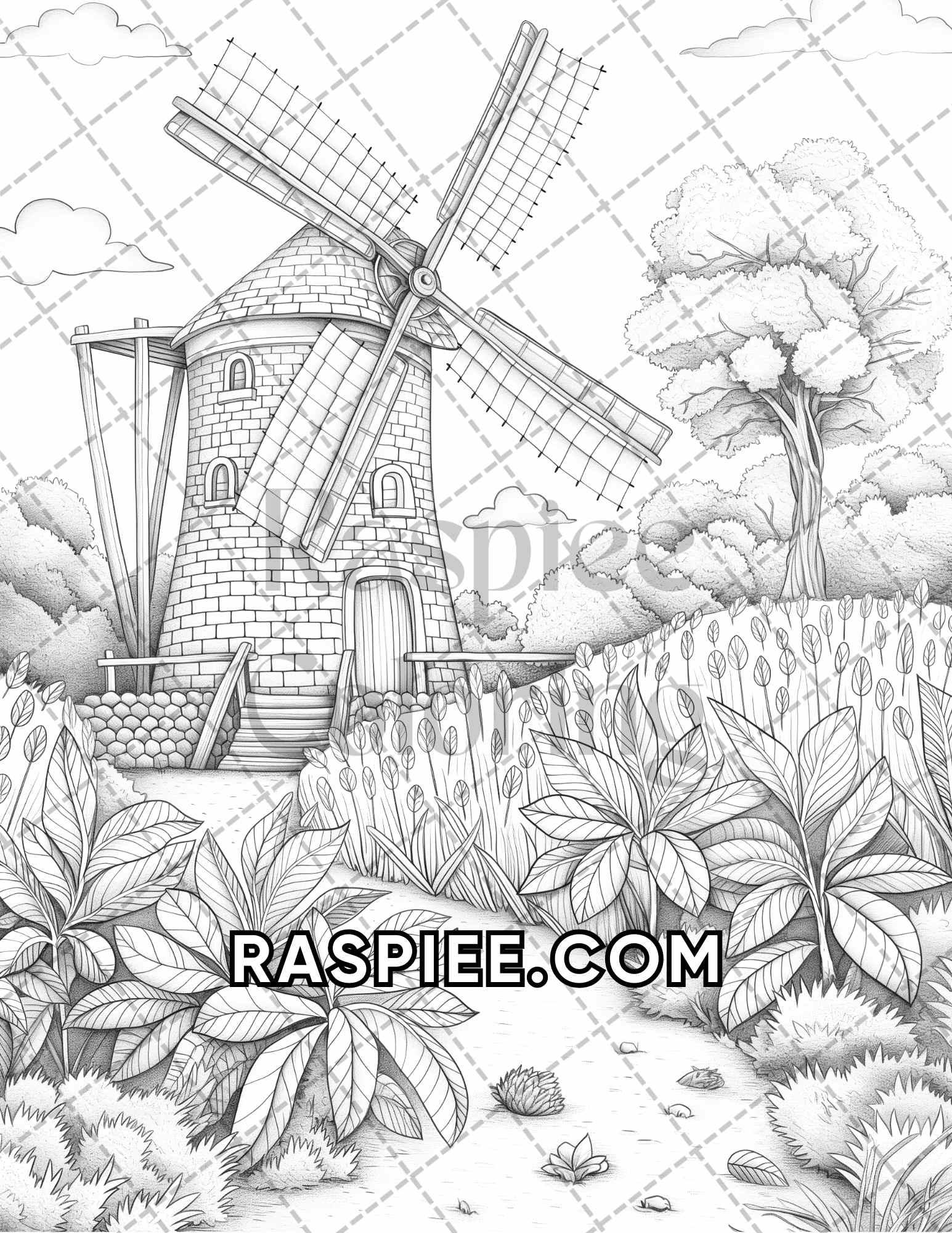 60 Relaxing Autumn Grayscale Adult Coloring Pages Printable PDF Instant Download