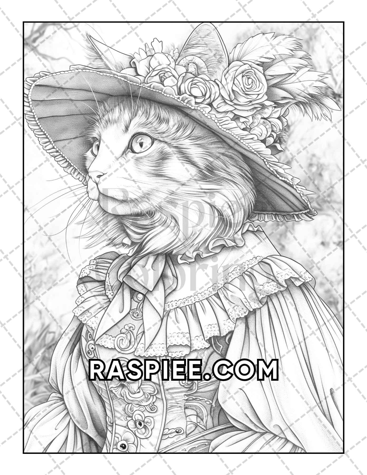 60 Cats Dressed Up Adult Coloring Pages Printable PDF Instant Download