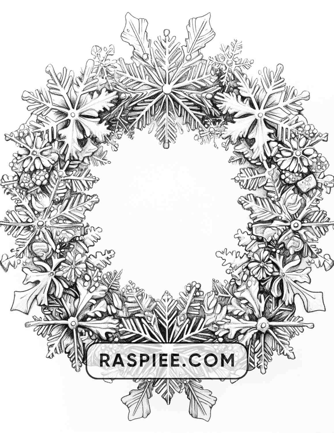 72 Christmas Wreaths Adult Coloring Pages